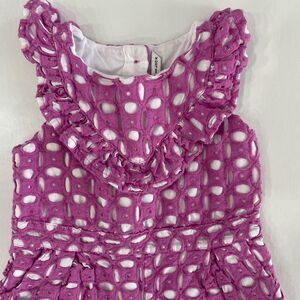janie and Jack Girl Orchid Eyelet Romper Size 2 T